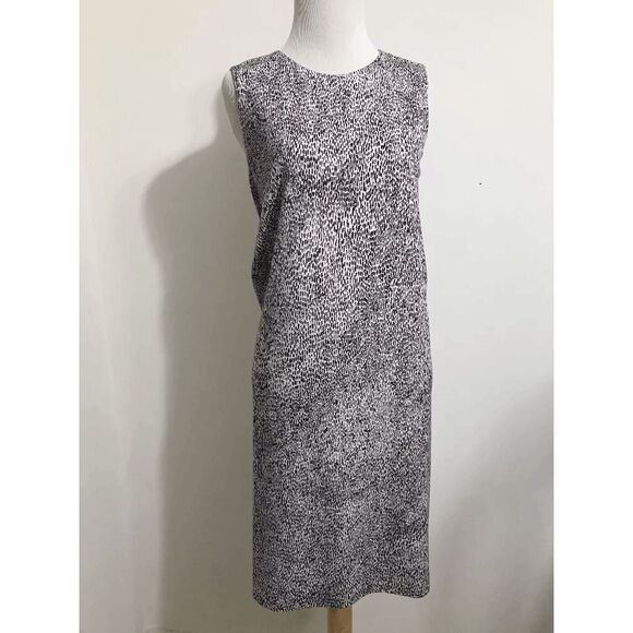 Max Mara MaxMara Asymmetrical Zip Animal Print Ruched Dress Spotted 40 Med - Picture 1 of 8
